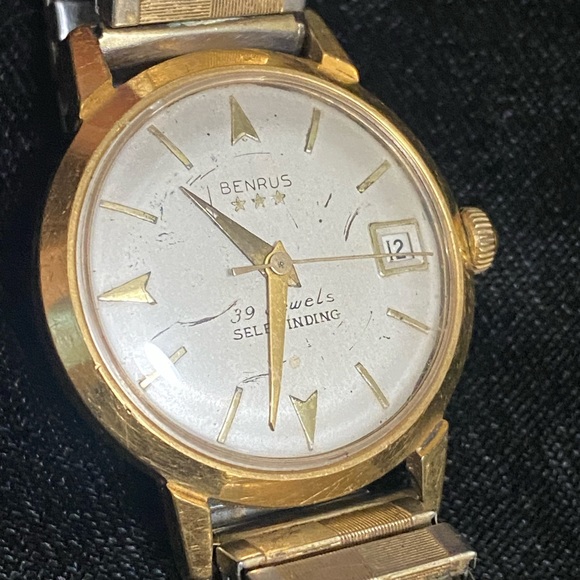 Benrus Vintage 18kt Gold Filled Swiss Made 39 Jewels Self Winding 1960’s Watch - Picture 9 of 9